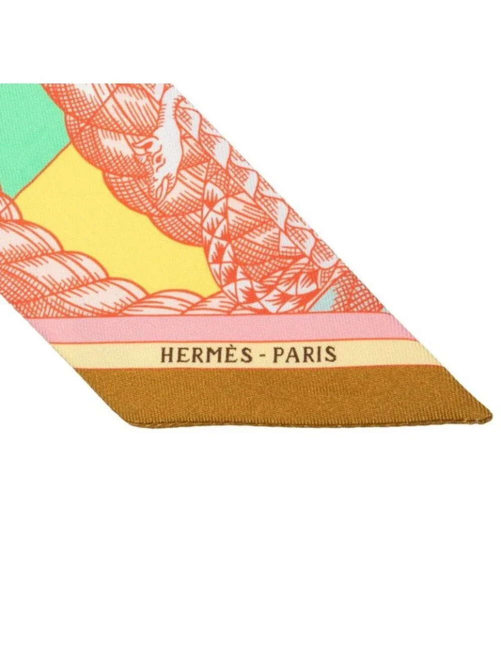 Hermes Twilly Cavalleria D'etriers Scarf Multicolor Silk - Picture 4 of 5